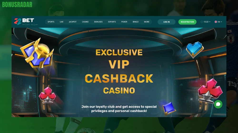 22bet VIP in program zvestobe