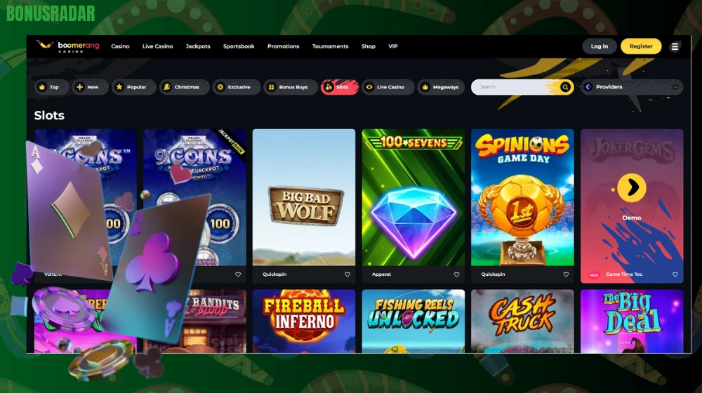 Boomerang slots