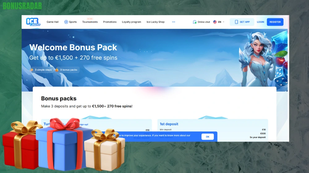 Dobrodošlica bonus Ice casino