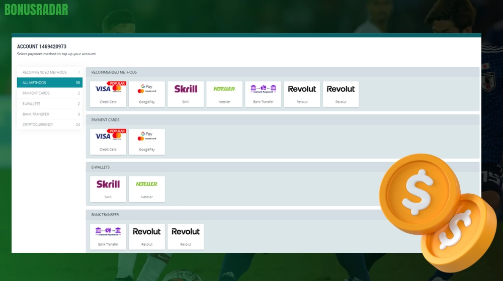 Plačilne metode in izplačila v 22Bet Casino