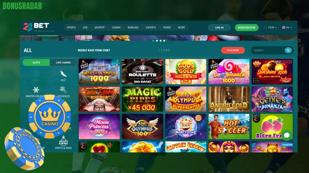 Priljubljeni 22Bet Casino sloti