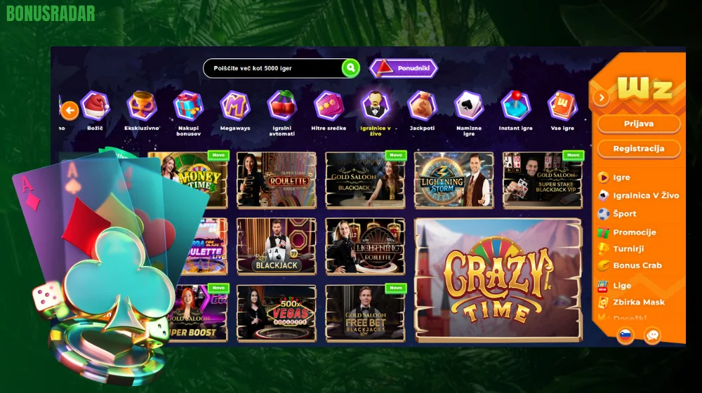 Wazamba Casino live