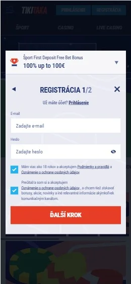 Vnesite e‑pošto in geslo.