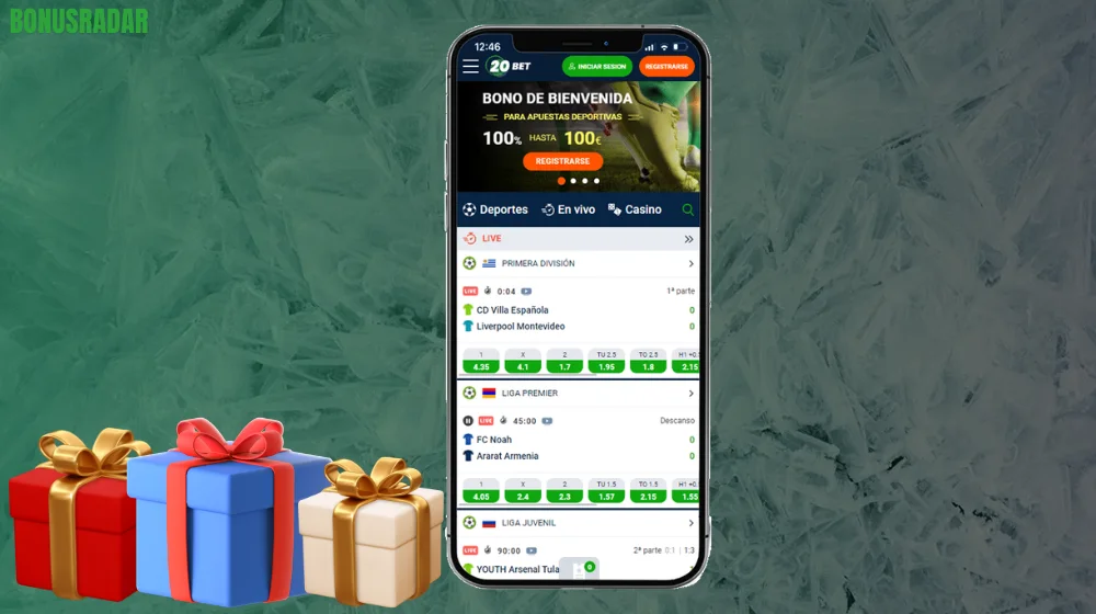 20Bet in aplikacije