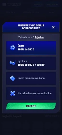 Izbira ponudbe.