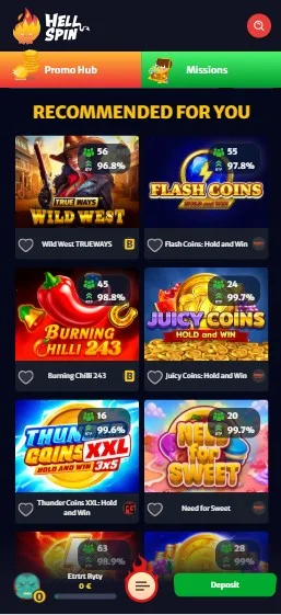 Odpri izbrani slot in začni igrati.