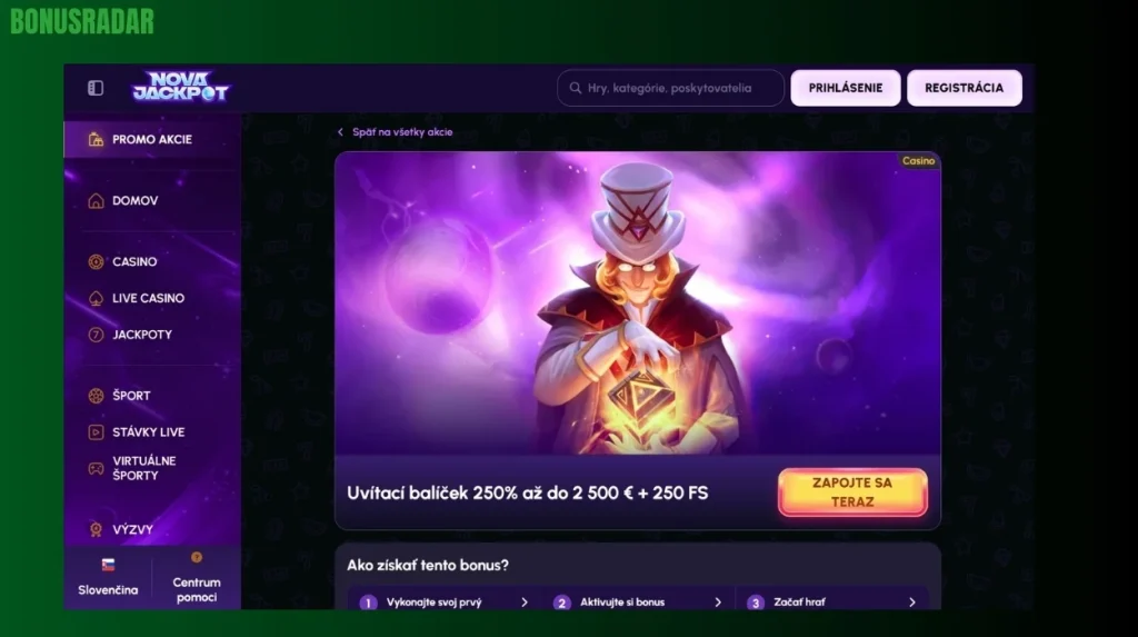 Dobrodošlični bonus Novajackpot Casino