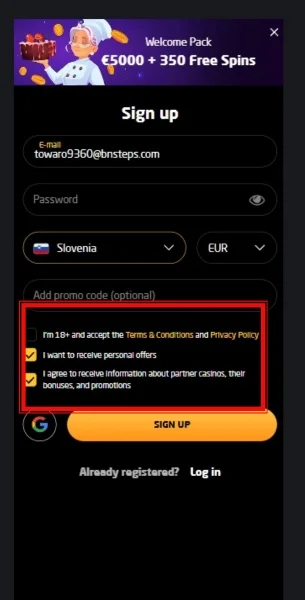 Potrdite, da ste stari najmanj 18 let, ter sprejmite pogoje strani