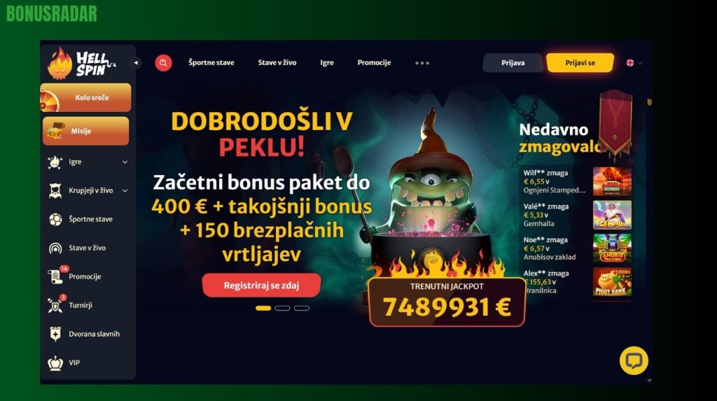 HellSpin Casino Vmesnik in Uporabnost