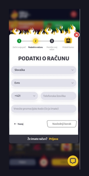 Izpolnite podatke HellSpin Casino