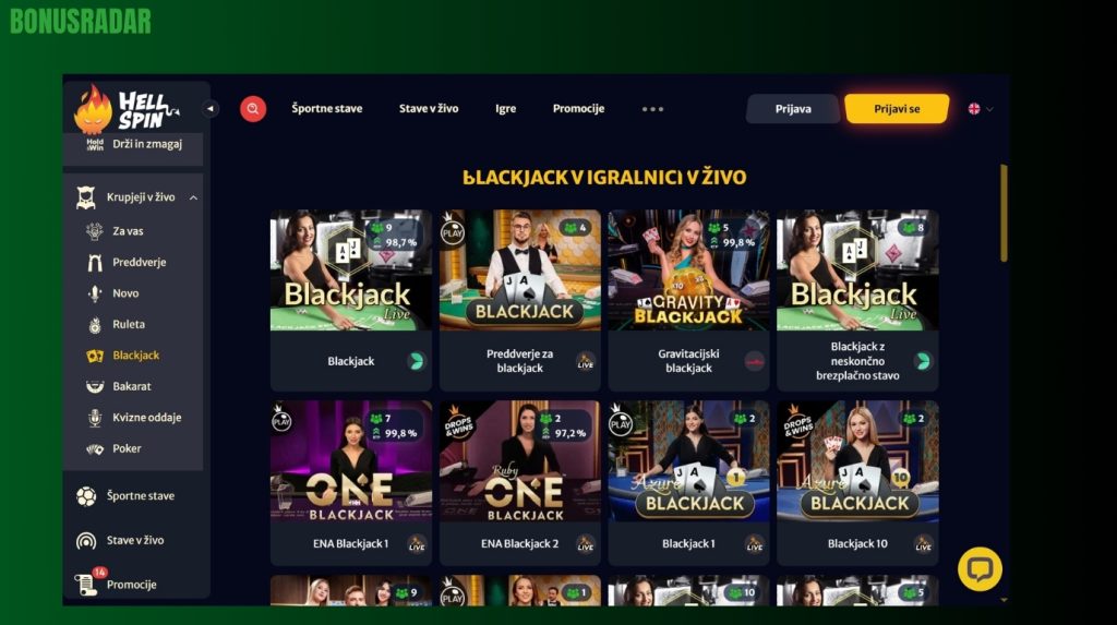 Live Casino HellSpin Casino
