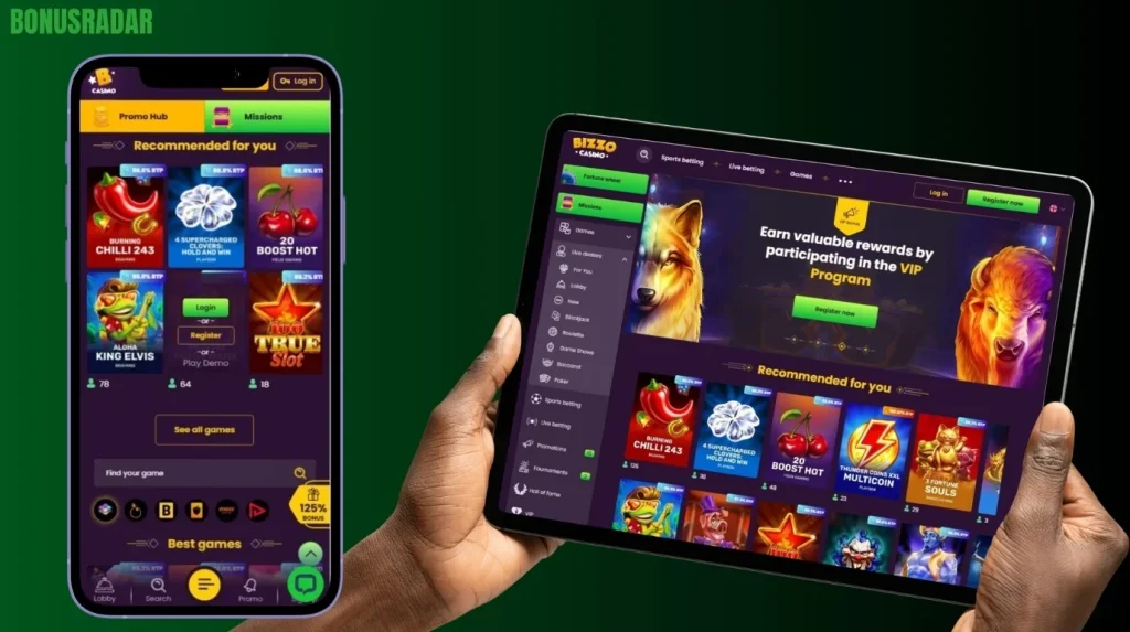 Mobilna izkušnja pri Bizzo Casino