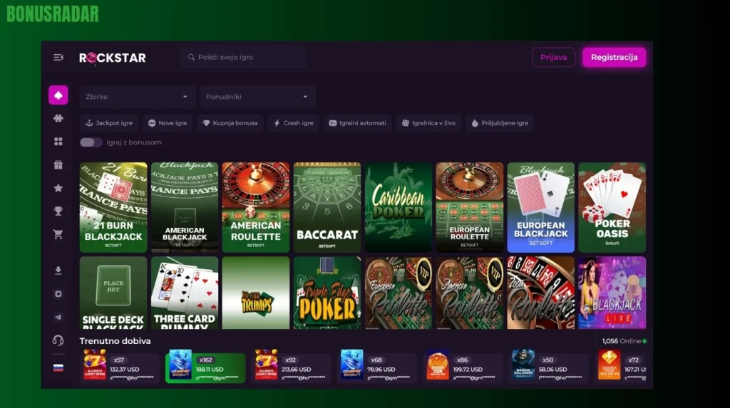 Namizne igre Rockstar casino