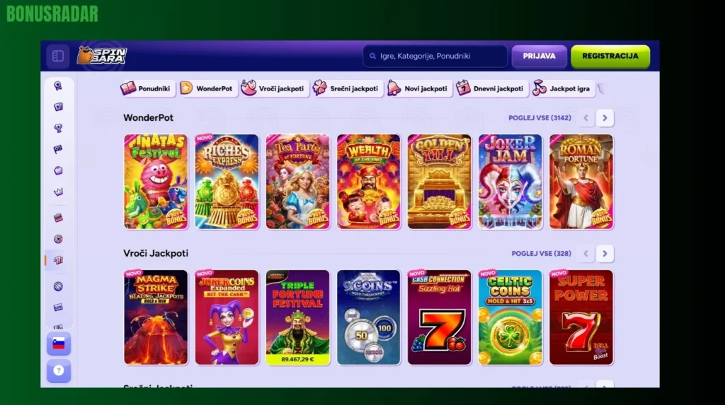 Oblikovanje in uporabniška izkušnja SpinBara Casino