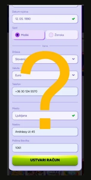 Preveri, da so vsi podatki pravilno vneseni