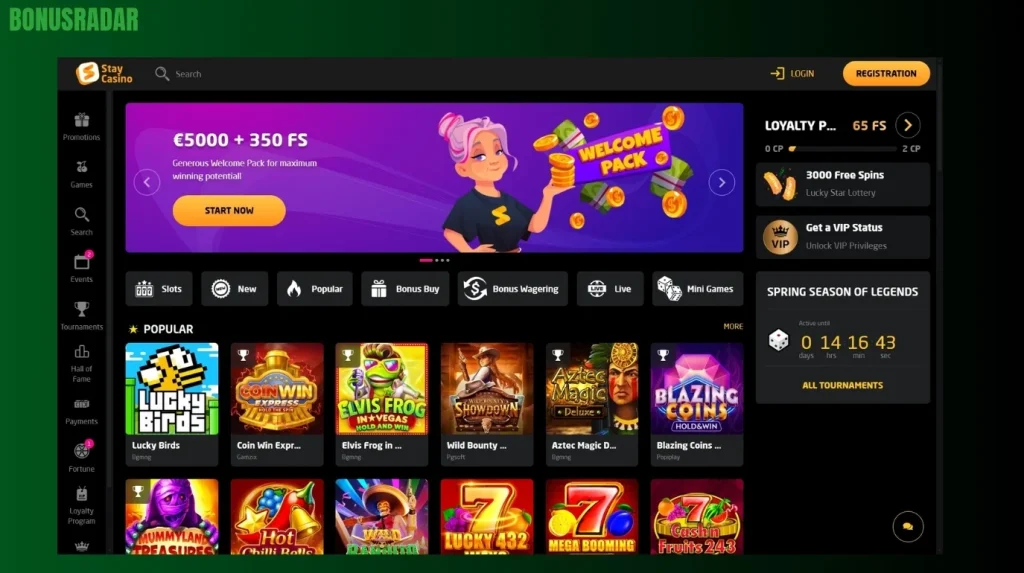 Zasnova vmesnika in uporabnost Stay Casino