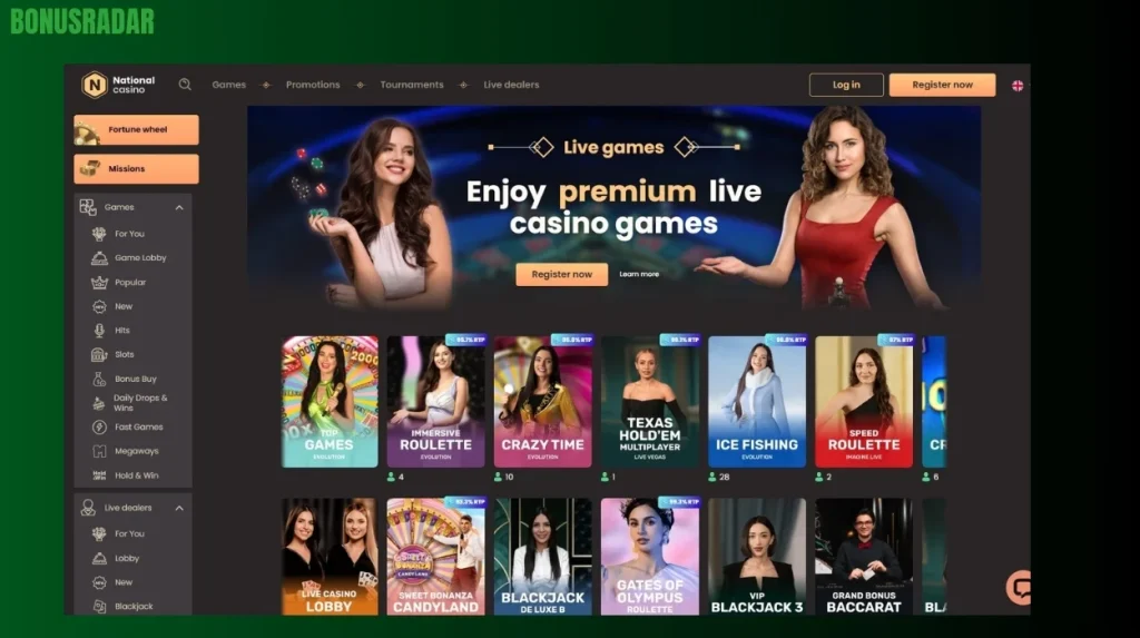 Igre v Živo v National Casino