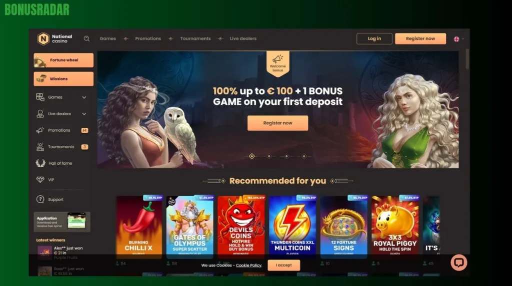 Oblikovanje Vmesnika in Uporabnost National Casino